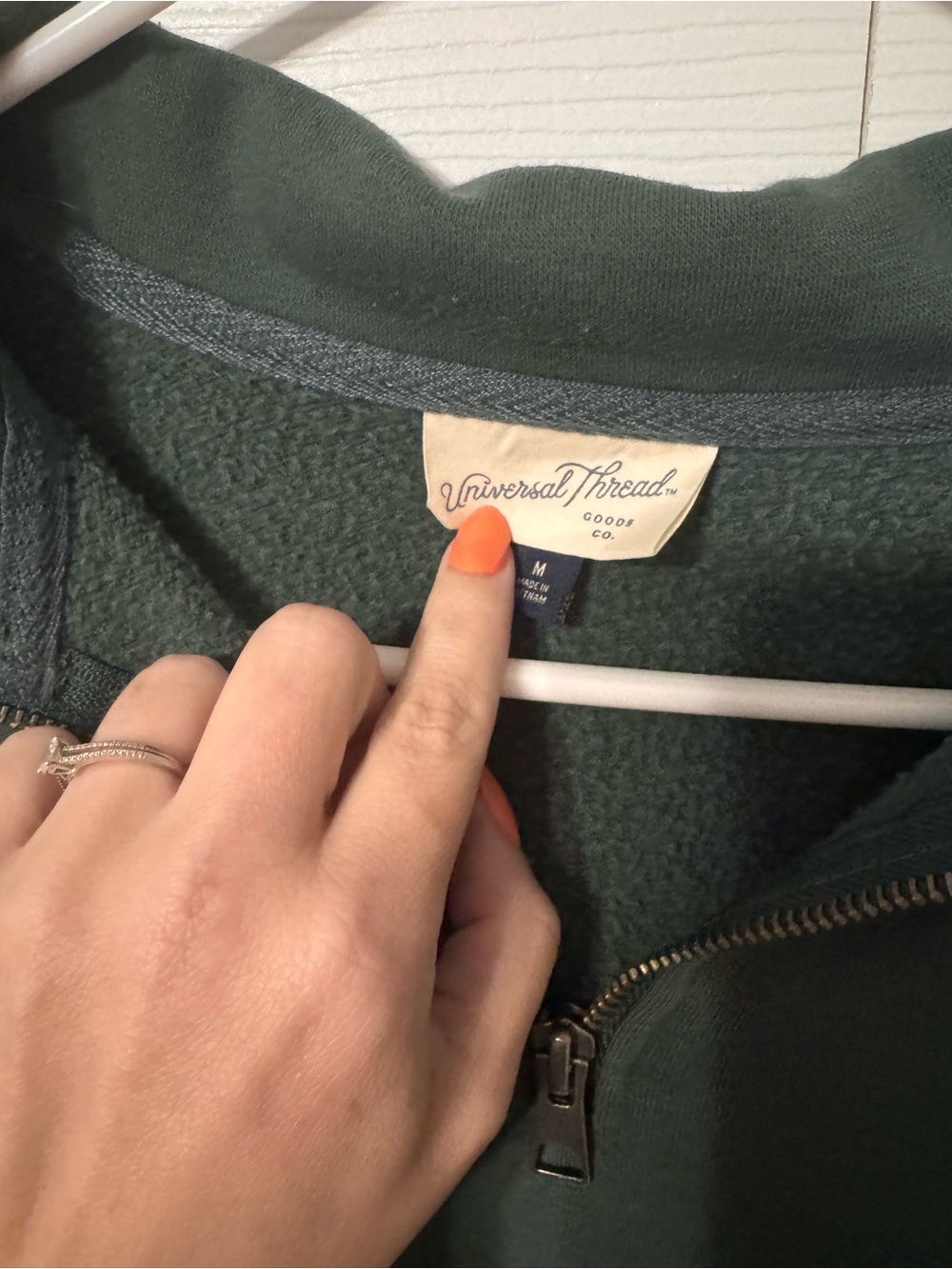Universal Thread Forest Green Quarter-Zip Pullover - Picture 3 of 3